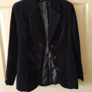 Personal_Division of Leslie Fay_Vintage Navy Women's Velvet Feel Blazer_Size 12